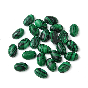 Synthetic Malachite Cabochons, Oval, 6x4x2~2.5mm