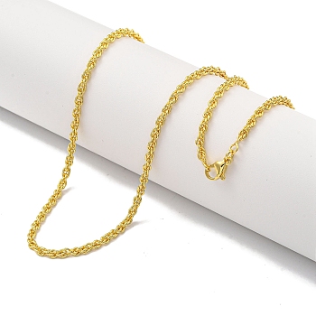 Brass Wheat Chain Necklaces for Women, Real 18K Gold Plated, 23.62 inch(600mm)