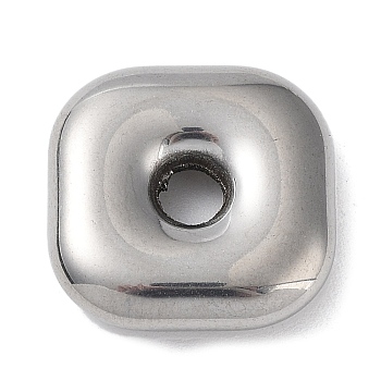 304 Stainless Steel Spacer Beads, Square, Stainless Steel Color, 17x17x4.5mm, Hole: 3.7mm