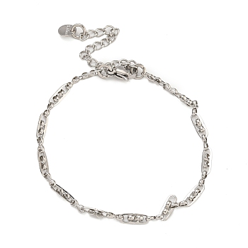 304 Stainless Steel Link Chain Bracelets for Women, Stainless Steel Color, 6-7/8 inch(17.5cm)