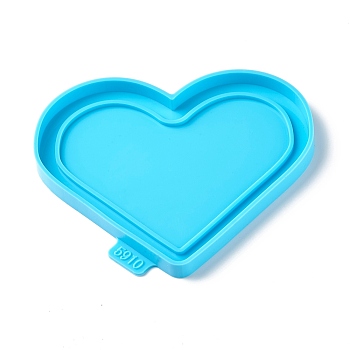 DIY Picture Frame Silicone Molds, Resin Casting Molds, For UV Resin, Epoxy Resin Craft Making, Heart, Deep Sky Blue, 110x124x9mm, Inner Diameter: 89x119mm