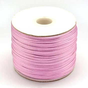 Nylon Thread, Rattail Satin Cord, Flamingo, 1.5mm, about 100yards/roll(300 feet/roll)