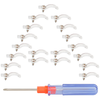 Gorgecraft Iron with Plastic Binding Chicago Screws, with Steel Interchangeable Phillips and Flat Head Screwdriver, for Light Bar Craft Fasteners, Clear, 2.35x0.7x0.4cm, Hole: 3mm, 120set/bag, 1bag