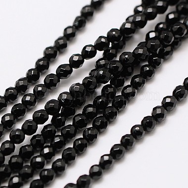 2mm Black Round Black Agate Beads