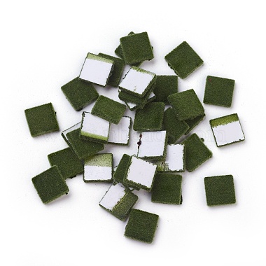Dark Olive Green Square Acrylic Cabochons