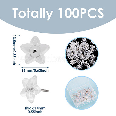 100Pcs Plastic Star Drawing Pin(AJEW-TA0003-16)-5