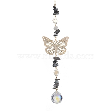 Clear AB Butterfly Tiger Eye Pendant Decorations
