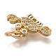 Brass Micro Pave Clear Cubic Zirconia Charms(ZIRC-C020-41G)-3