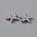 Alloy Beads, Star, Antique Silver, 13x13.5x3mm, Hole: 1.4mm(FIND-WH0112-28AS)