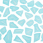 Sea Glass Pieces for Crafts, Decor & Vase Filler, Nuggets, Aquamarine, 42~62x28~42x4.8mm(DIY-WH0061-040C)