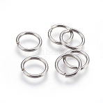 Tarnish Resistant 304 Stainless Steel Open Jump Rings, Saw Cut Seamless Round, Stainless Steel Color, 15 Gauge, 12x1.5mm, Inner Diameter: 9mm, 600pcs/bag(A-STAS-P212-25P-17)