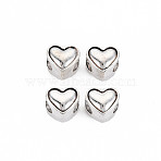 Tibetan Style Alloy European Beads, Cadmium Free & Lead Free, Heart, Antique Silver, 7.5x8x7mm, Hole: 4mm, about 1000pcs/1000g(TIBEB-N007-036)