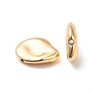 Brass Beads, Long-Lasting Plated, Teardrop, Real 18K Gold Plated, 14x10.5x4mm, Hole: 0.8mm(KK-M233-21G)