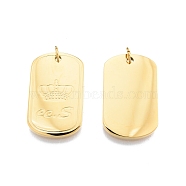 Ion Plating(IP) 304 Stainless Steel Pendants, with Jump Ring, Oval with Word Do Small Things with Great Love, Real 14K Gold Plated, 30x18x2mm, Jump Ring: 5.5x1mm, Inner Diameter: 3.5mm(STAS-T060-24G)