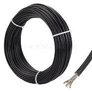 304 Stainless Steel Wire, with Plastic Coated, Black, 9 Gauge, 3mm, about 98.43 Feet(30m)/Roll(TWIR-WH0001-08B)