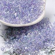 Glass Seed Beads, Peanut, Medium Purple, 5.5~6x3~3.5x3mm, Hole: 1~1.2mm, about 4000pcs/pound(SEED-K009-04A-13)