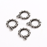 304 Stainless Steel Toggle Clasps Parts, Ring, Stainless Steel Color, 19x16x2.5mm, Hole: 1.6mm(STAS-D142-05B-P)