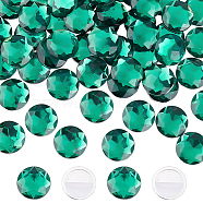 60Pcs Self-Adhesive Acrylic Rhinestone Stickers, for DIY Decoration and Crafts, Faceted, Half Round, Blue Zircon, 20x5.5mm(STIC-FG0001-01A)