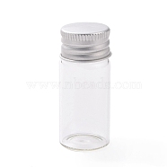 (Defective Closeout Sale: Slightly Concave Cap) Glass Bottles, with Screw Aluminum Cap and Silicone Stopper, Empty Jar, Platinum, Clear, 5.1x2.2cm, Capacity: 10ml(0.34fl. oz)(AJEW-XCP0001-95B)