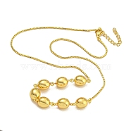 Rack Plating Brass Round Bib Necklaces for Women, Cadmium Free & Lead Free, Long-Lasting Plated, Real 18K Gold Plated, 17.80 inch(45.2cm)(NJEW-C059-23G)