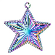 Stainless Steel Pendants, Star Charms, Rainbow Color, 20x18mm, Hole: 1mm(MOST-PW0002-07M)