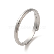 304 Stainless Steel Plain Cuff Ring, Ring, Stainless Steel Color, 2mm, Inner Diameter: 17mm(RJEW-C068-14P)