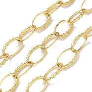 Rack Plating Brass Oval Link Chains, Soldered, with Spool, Cadmium Free & Lead Free, Real 18K Gold Plated, 20x12x3mm(CHC-C005-08G)