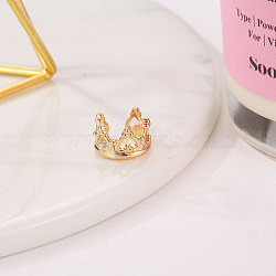 Alloy Cuff Earrings, Crown, Golden, 12mm(WG3EF20-01)