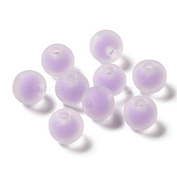 Transparent Acrylic Beads, Frosted, Bead in Bead, Round, Lilac, 8x7mm, Hole: 2mm, about: 1724pcs/500g(OACR-Z006-01E)