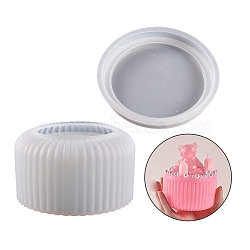 Column DIY Silicone Bear Storage Box Molds, Resin Casting Molds, for UV Resin, Epoxy Resin Jewelry Making, White, 59x110mm, Inner Diameter: 90mm(DIY-G079-20D)