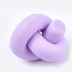 Polymer Clay Findings, Knot, Lilac, 20~24x17~20x14~17mm(CLAY-Q250-04)