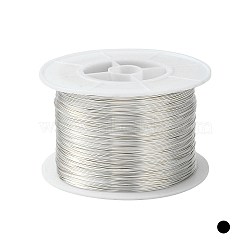 Round Copper Jewelry Wire, Long-Lasting Plated, Silver Color Plated, 24 Gauge, 0.5mm, about 984.25 Feet(300m)/500g(CWIR-S003-0.5mm-02S)