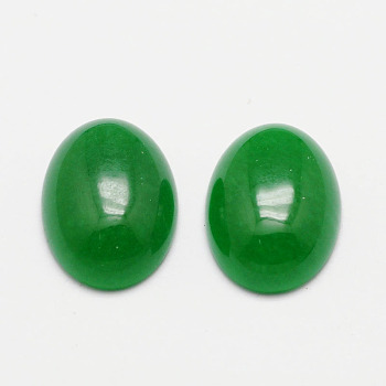 Oval Natural Malaysia Jade Cabochons, 18x13x6mm
