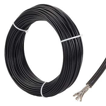 304 Stainless Steel Wire, with Plastic Coated, Black, 9 Gauge, 3mm, about 98.43 Feet(30m)/Roll