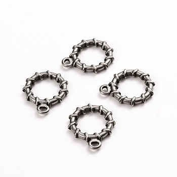 304 Stainless Steel Toggle Clasps Parts, Ring, Stainless Steel Color, 19x16x2.5mm, Hole: 1.6mm
