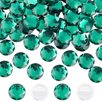 60Pcs Self-Adhesive Acrylic Rhinestone Stickers, for DIY Decoration and Crafts, Faceted, Half Round, Blue Zircon, 20x5.5mm