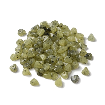 Acrylic Beads, Imitation Gemstone, Chip, Yellow Green, 8x6x4mm, Hole: 1.4mm