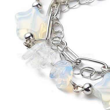 Star Opalite Beads Multi-strand Bracelets(BJEW-JB08752)-2
