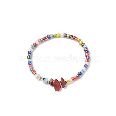 Наборы браслетов и ожерелий из стеклянных бусин радужного цвета(SJEW-JS01269)-8
