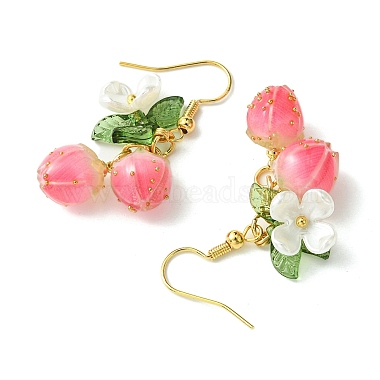 Boucles d'oreilles pendantes en résine époxy et plastique abs(EJEW-TA00470)-4