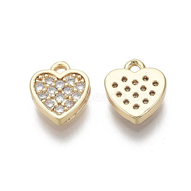 Brass Micro Pave Clear Cubic Zirconia Charms(KK-R134-011-NF)-2
