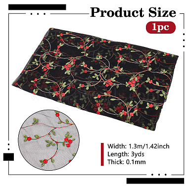 Blumenmuster Polyester Spitzenstoff(DIY-WH0888-492D)-2
