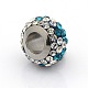 Nice Large Hole 304 Stainless Steel Polymer Clay Pave Two Tone Rhinestone European Beads(CPDL-O002-01)-3