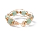 Round Natural Green Aventurine Braided Bead Finger Ring with Glass(RJEW-JR00450-01)-6