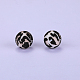 Printed Round with Leopard Print Pattern Silicone Focal Beads(SI-JX0056A-01)-1