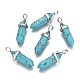 Bullet Dyed Synthetic Turquoise Pointed Pendants(X-G-F295-03A)-1