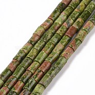 Natural Unakite Beads Strands, Column, 7~7.5x5mm, Hole: 1mm, about 46pcs/strand, 14.76 inch(37.5cm)(G-G990-C11)