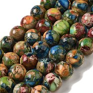 Dyed Natural Imperial Jasper Beads Strands, Round, Colorful, 8mm, Hole: 1.2mm, about 46pcs/strand, 14.96''(38cm)(G-Q161-A02-03)
