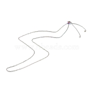 Ion Plating(IP) 304 Stainless Steel Slider Necklace Makings, with Cable Chains and Stopper Beads, Rainbow Color, 23.42 inch(59.5cm)(AJEW-JB00950-01)