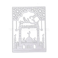 Ramadan & Eid Mubarak Carbon Steel Cutting Dies Stencils, for DIY Scrapbooking, Photo Album, Decorative Embossing Paper Card, Matte Stainless Steel Color, Rectangle, 139x102x0.7mm(DIY-XCP0002-52MP-05)